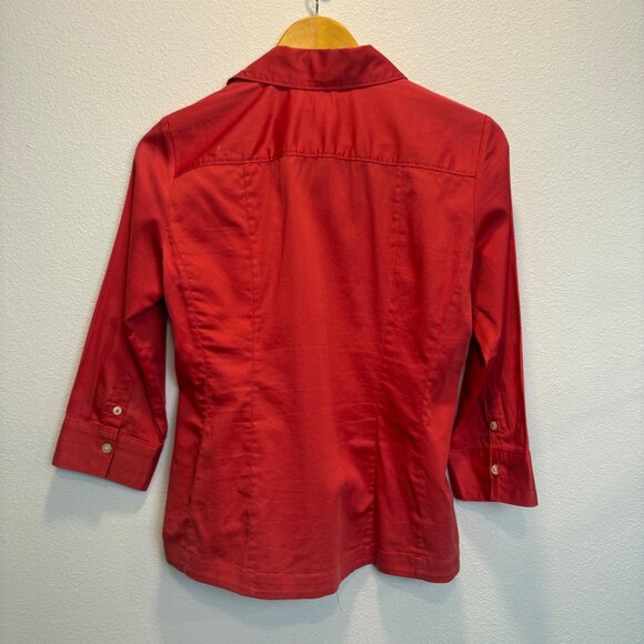 Lot Of 2 Banana Republic Fitted Stretch Button-Up Shirts Pink & Red Size S Work - Picture 7 of 11